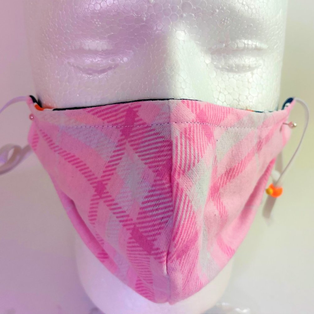 Three Duke Blue Devil Face Masks NEW Reversible Plaid - Picture 5 of 9